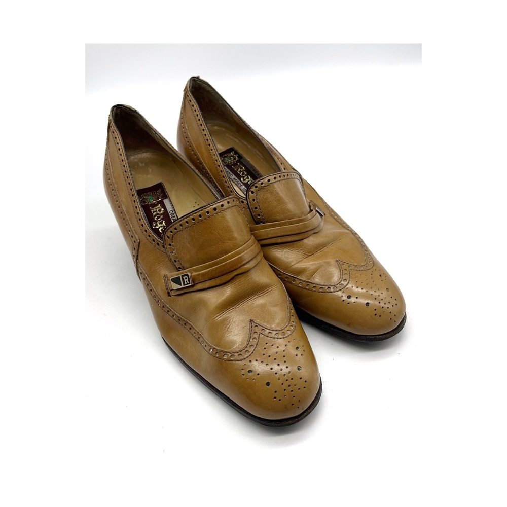 Roger’s Women Handmade Shoes Made In Italy Brogue Leather Craftsmanship SZ 36.5.